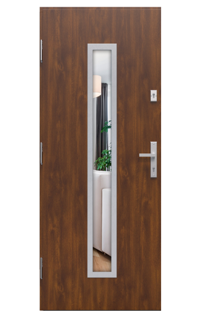 Gerda Select Hanover 5,przeszklenie Mira Star, dąb szlachetny, ramka inox Gerda Select Hanover 5,przeszklenie Mira Star, dąb szlachetny, ramka inox